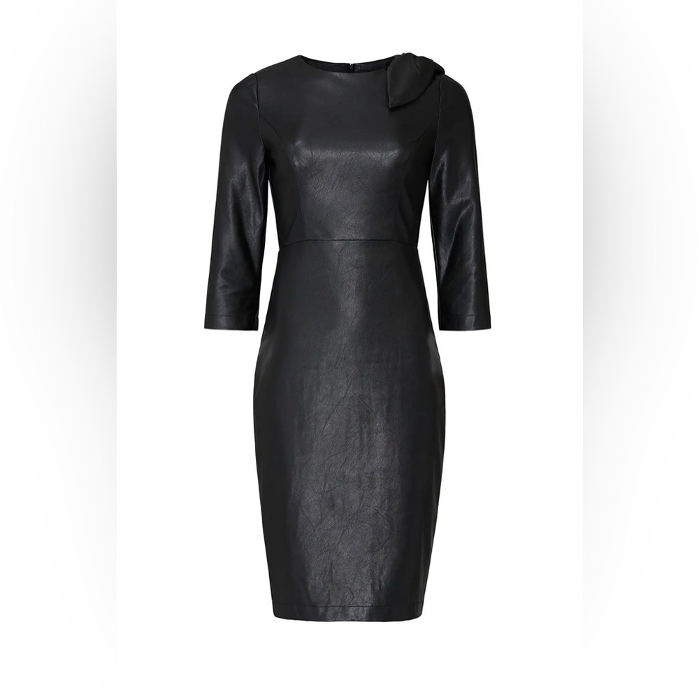 Badgley Mishka vegan leather knee length dress size 8 black